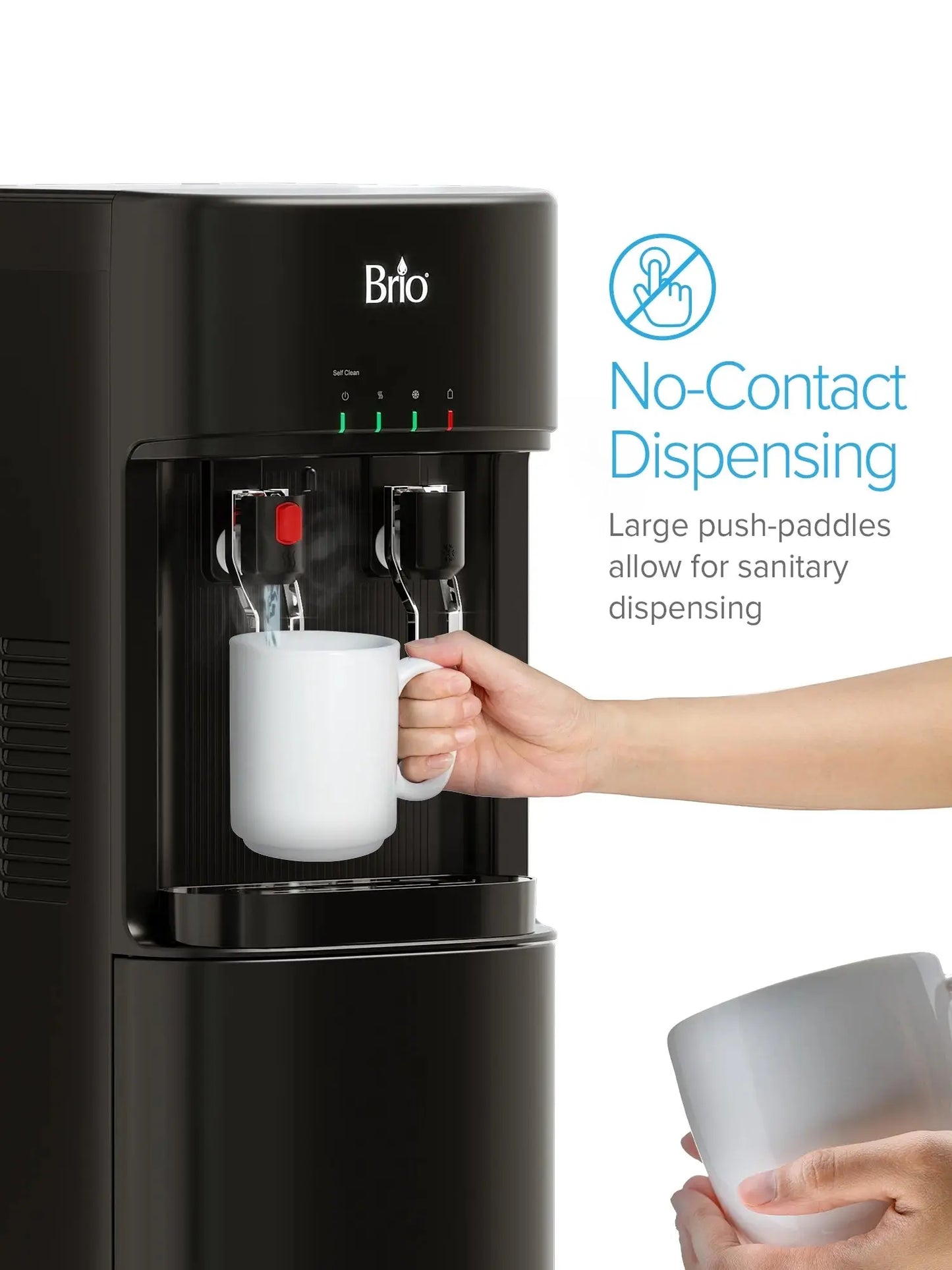 Brio Bottom Load Water Cooler Dispenser for 5 Gallon Bottles – Paddle Dispensing, Product Height 41.1" | Fridge.com