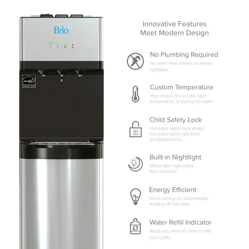 Brio Free Standing Bottom Loading Electric Filtered Water Dispenser | Fridge.com