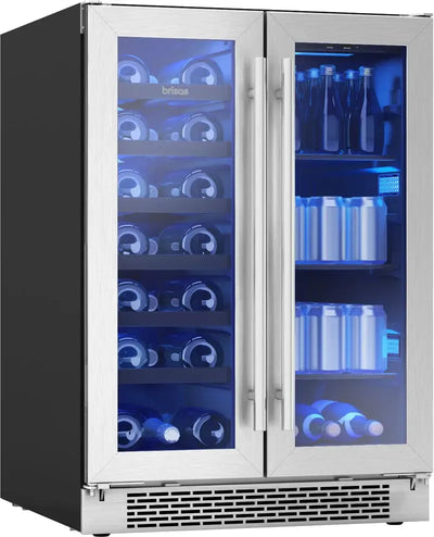 Brisas by Zephyr 24" 21-Bottle and 64-Can Dual Zone Wine and Beverage Cooler | Fridge.com