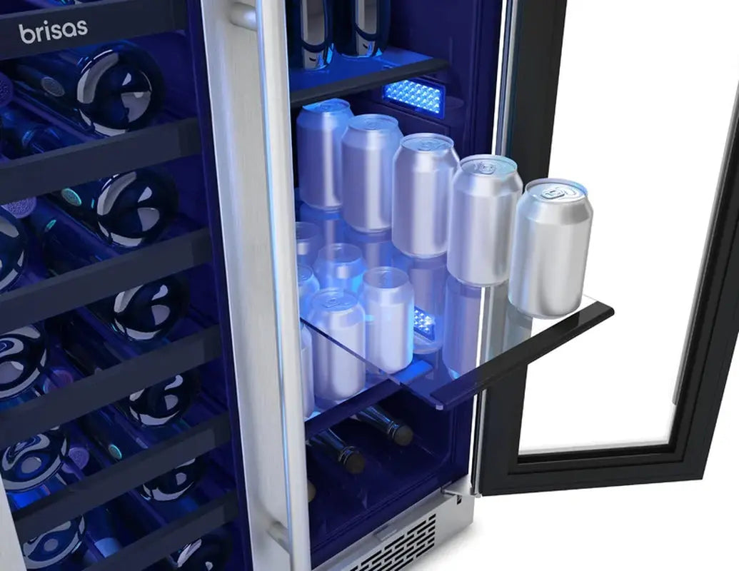 Brisas by Zephyr 24" 21-Bottle and 64-Can Dual Zone Wine and Beverage Cooler | Fridge.com