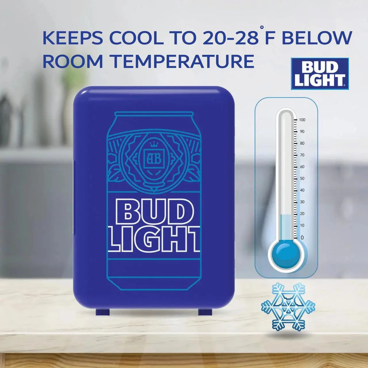 Bud Light MIS150 6 Can 4 Liters Mini Retro Beverage Fridge - Blue | Fridge.com