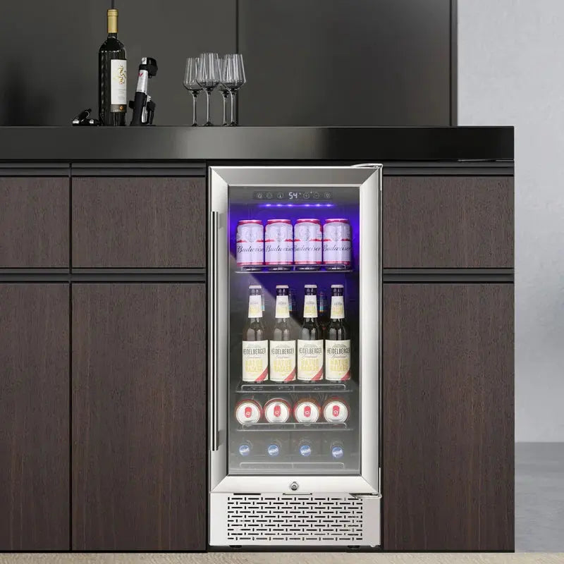 14.96'' W 28 Bottle and 88 Can Single Zone Freestanding/Built-In Beverage Cooler | Fridge.com