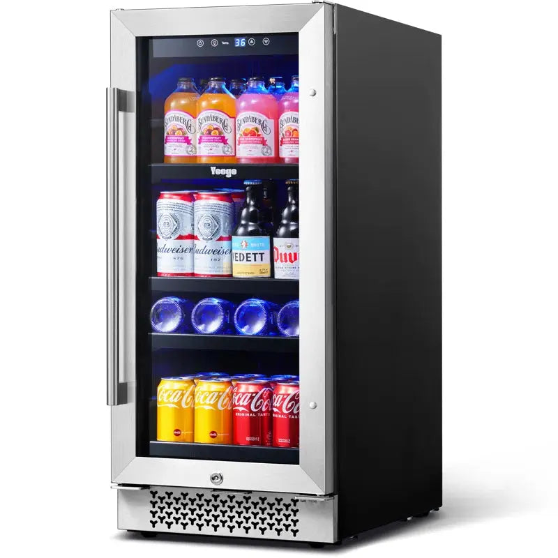 Yeego 15" 120 Cans 3.2 Cubic Feet Freestanding/Built-In Beverage Refrigerator | Fridge.com