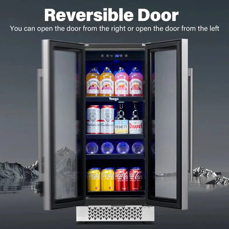 Yeego 15" 120 Cans 3.2 Cubic Feet Freestanding/Built-In Beverage Refrigerator | Fridge.com