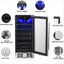 14.9 In. W 46 Bottle or 156 Can, Single Zone Freestanding/Built-In Beverage & Wine Cooler in Black & Silver | Fridge.com