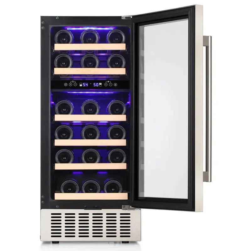 15'' 28 Bottle and 66 Can Freestanding/Built-In Dual Zone Wine Refrigerator & Beverage Cooler | Fridge.com