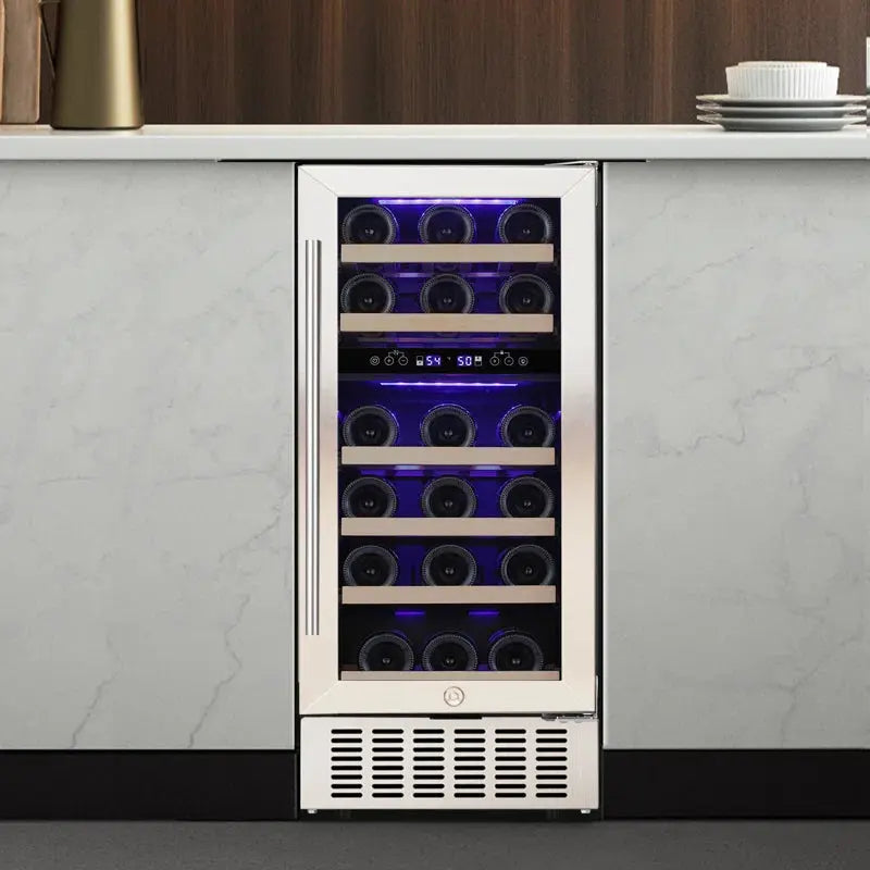 15'' 28 Bottle and 66 Can Freestanding/Built-In Dual Zone Wine Refrigerator & Beverage Cooler | Fridge.com