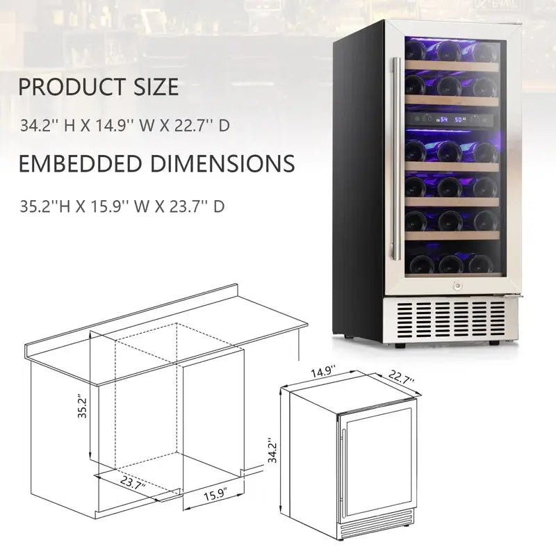 15'' 28 Bottle and 66 Can Freestanding/Built-In Dual Zone Wine Refrigerator & Beverage Cooler | Fridge.com