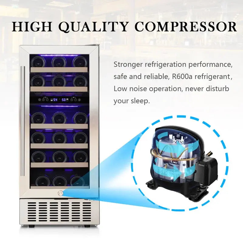 15'' 28 Bottle and 66 Can Freestanding/Built-In Dual Zone Wine Refrigerator & Beverage Cooler | Fridge.com