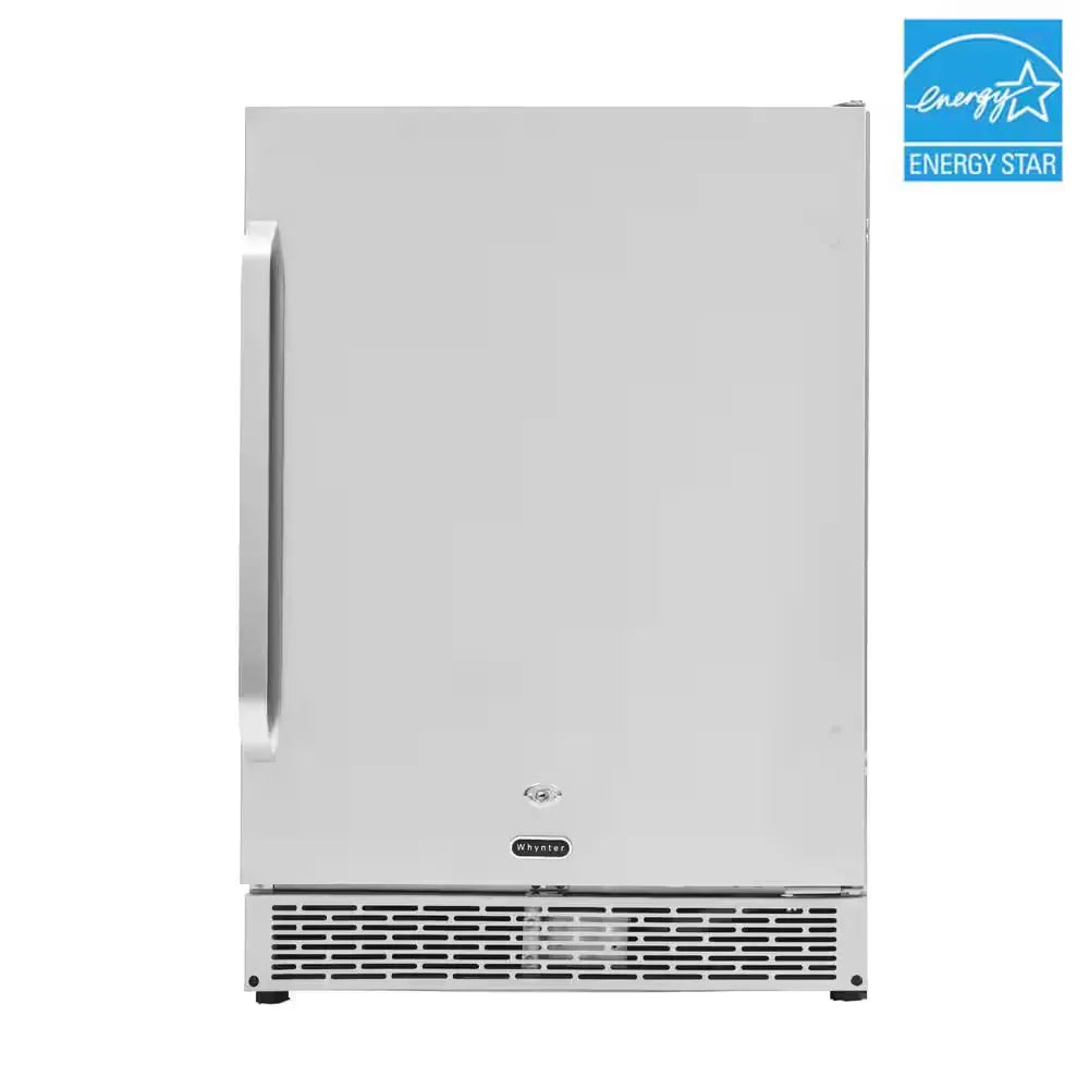 Built-In Outdoor 5.3 Cu. Ft. Beverage Refrigerator Full Stainless Steel Exterior with Lock and Caster Wheels | Fridge.com