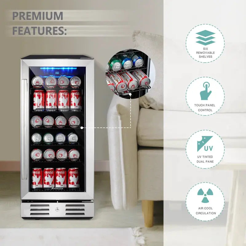 Built-In Refrigeration 96 Can 15" Convertible Beverage Refrigerator | Fridge.com