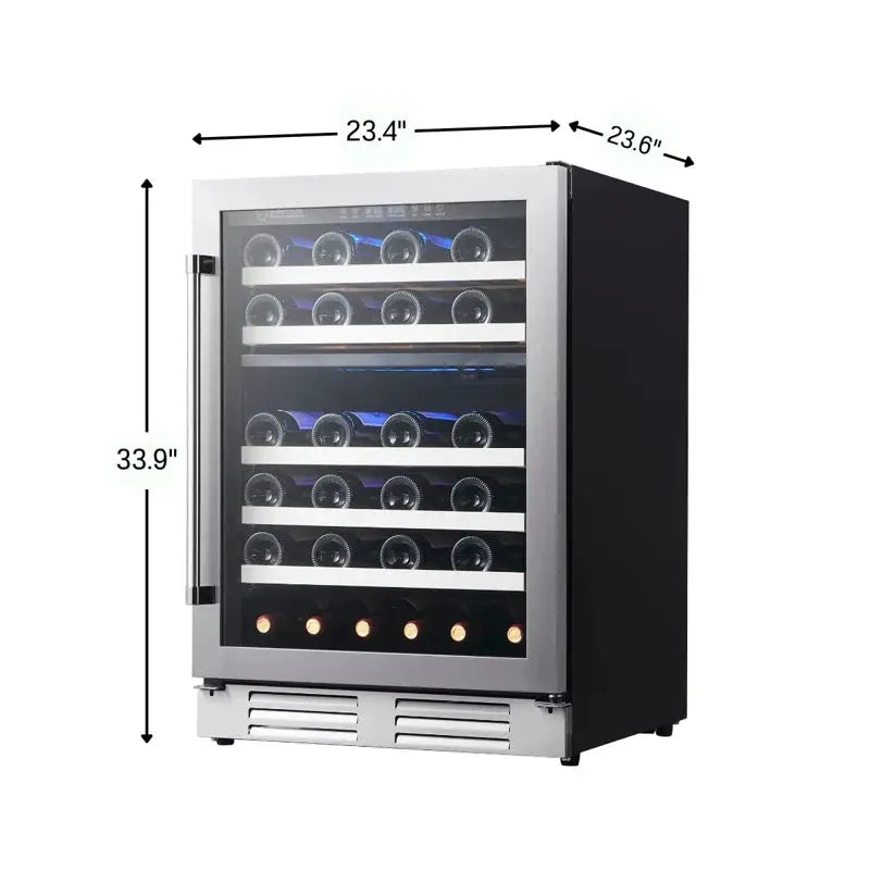 Equator Dual Zone 52-Bottle Free Standing/Built-In Wine Cooler Stainless 110V | Fridge.com