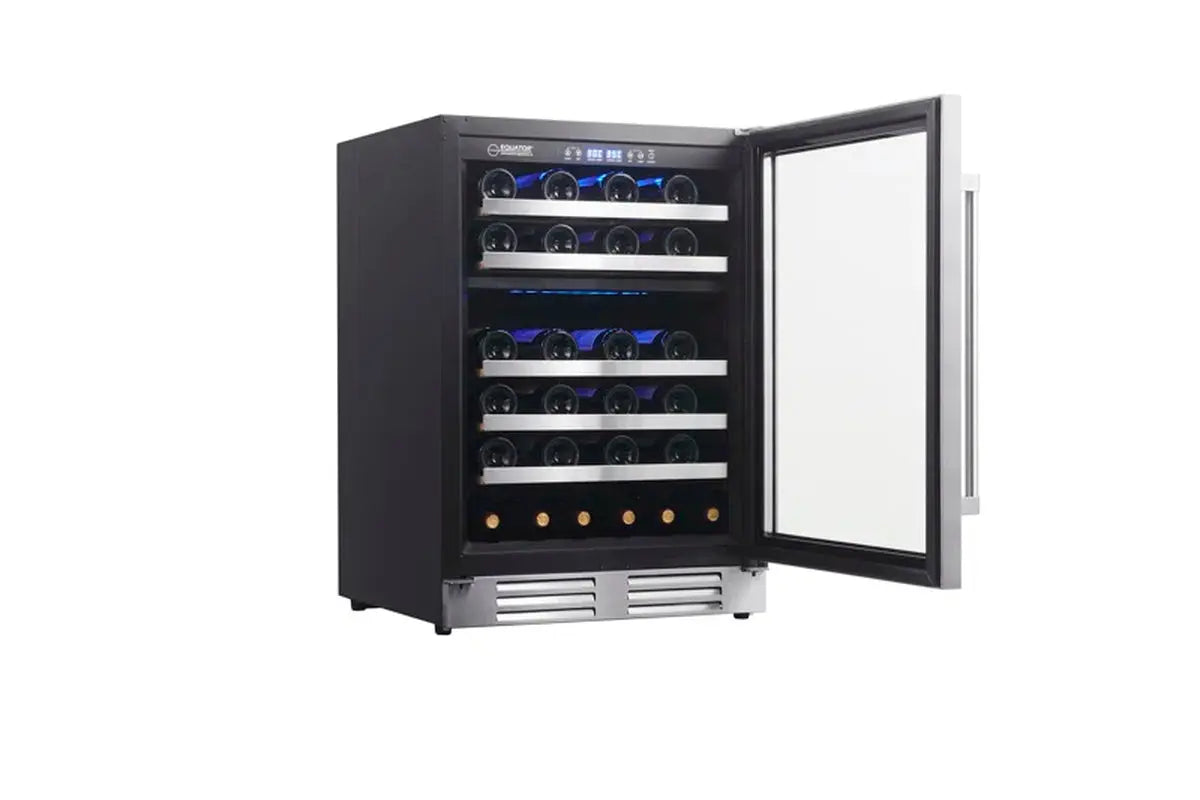 Equator Dual Zone 52-Bottle Free Standing/Built-In Wine Cooler Stainless 110V | Fridge.com