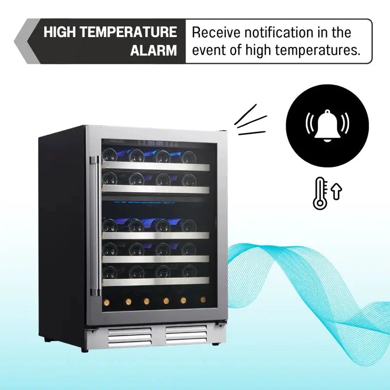 Equator Dual Zone 52-Bottle Free Standing/Built-In Wine Cooler Stainless 110V | Fridge.com