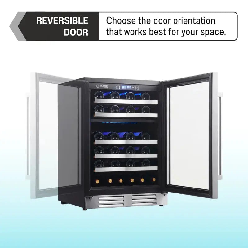 Equator Dual Zone 52-Bottle Free Standing/Built-In Wine Cooler Stainless 110V | Fridge.com