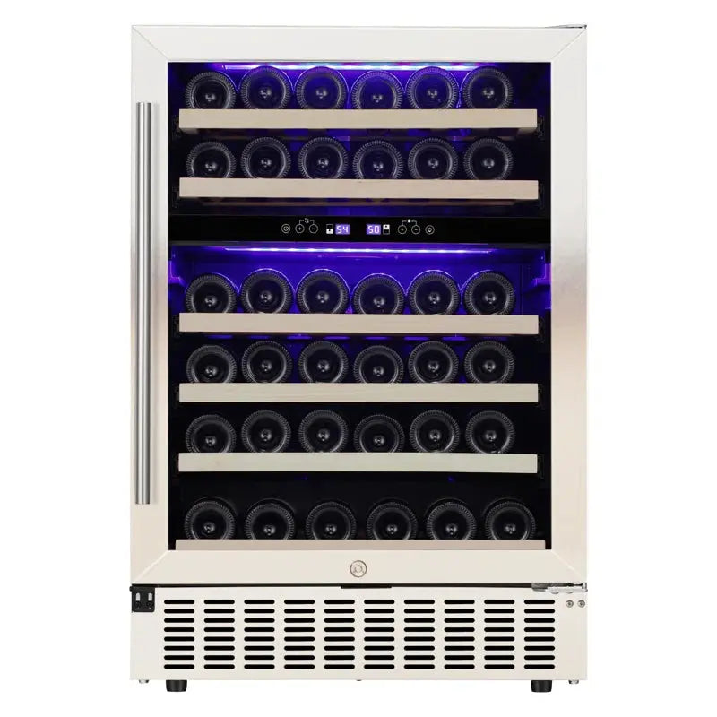 23.4'' 46 Bottle Dual Zone Freestanding/Built-In Wine Fridge & Beverage Cooler | Fridge.com