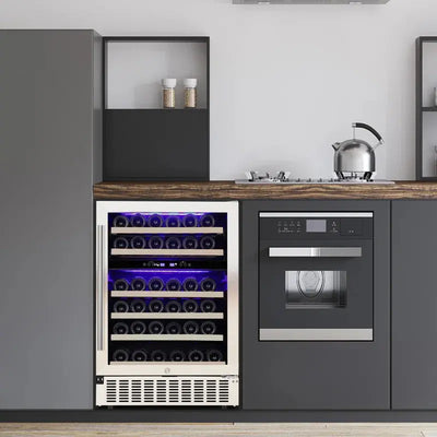 23.4'' 46 Bottle Dual Zone Freestanding/Built-In Wine Fridge & Beverage Cooler | Fridge.com