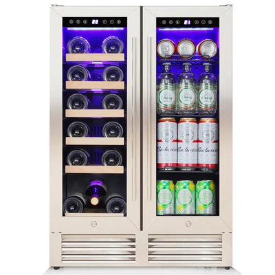 23.4'' 18 Bottle and 56 Can Dual Zone Freestanding/Built-In Wine & Beverage Refrigerator | Fridge.com