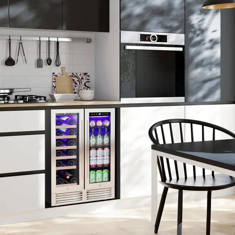 23.4'' 18 Bottle and 56 Can Dual Zone Freestanding/Built-In Wine & Beverage Refrigerator | Fridge.com