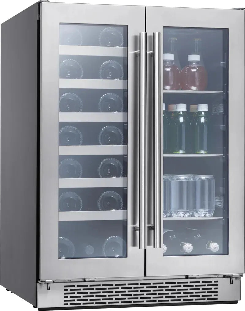 Presrv 24'' 21 Bottle and 64 Can Dual Zone Freestanding/Built-In Wine & Beverage Refrigerator | Fridge.com