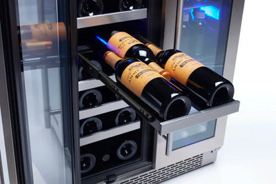 Presrv 24'' 21 Bottle and 64 Can Dual Zone Freestanding/Built-In Wine & Beverage Refrigerator | Fridge.com