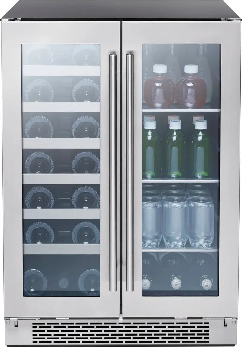 Presrv 24'' 21 Bottle and 64 Can Dual Zone Freestanding/Built-In Wine & Beverage Refrigerator | Fridge.com