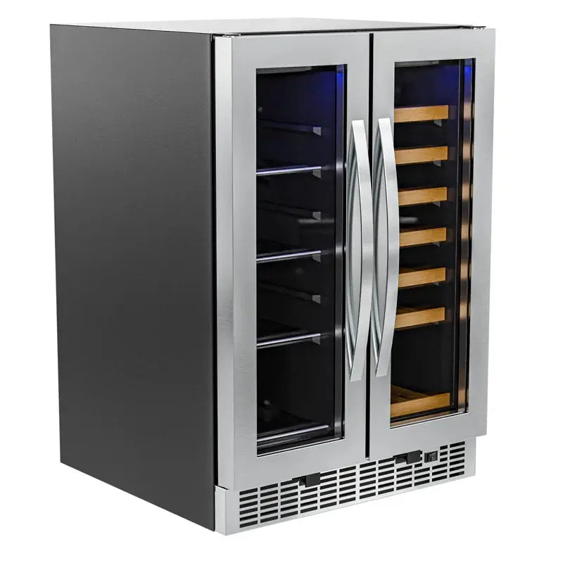 Koolmore 24 In. Width 21 Bottles and 60 Cans Dual Zone Freestanding/Built-In Wine & Beverage Refrigerator. | Fridge.com