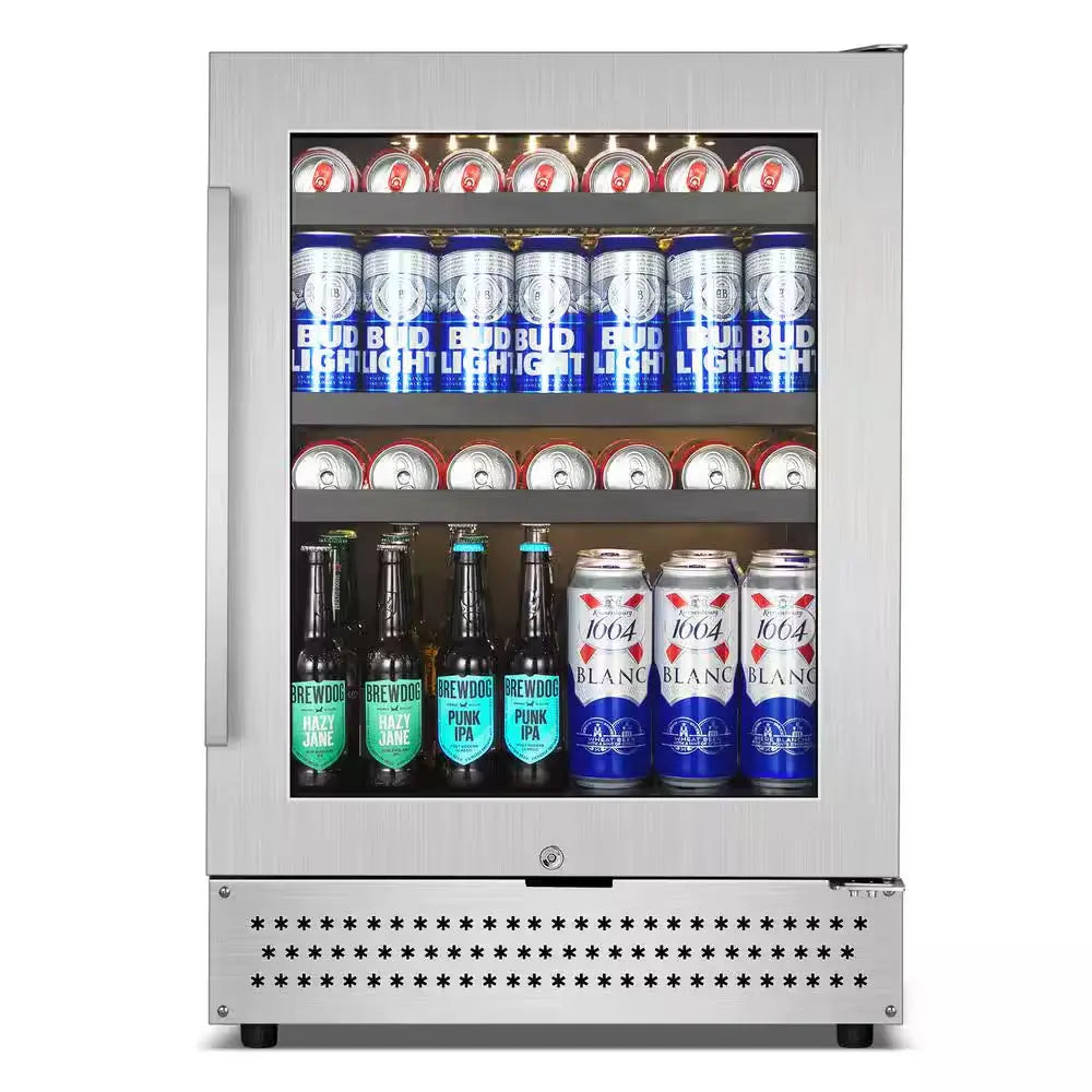 Built-In or Freestanding 24In. Single Zone 190Cans(12Oz.) Beverage Cooler in Stainless Steel | Fridge.com