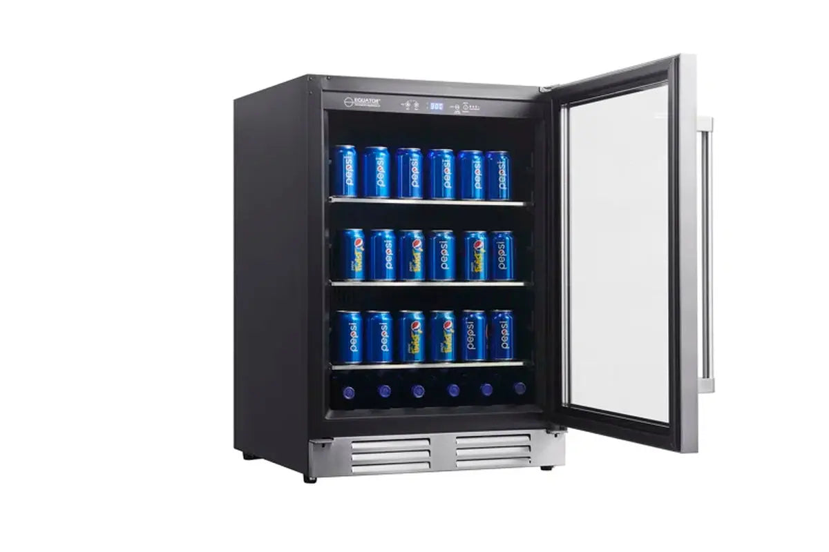 Equator 24In Fs/Builtin SS BEVERAGE REFRIGERATOR 108 Cans+6 Bottle 4.76Cf 110V | Fridge.com