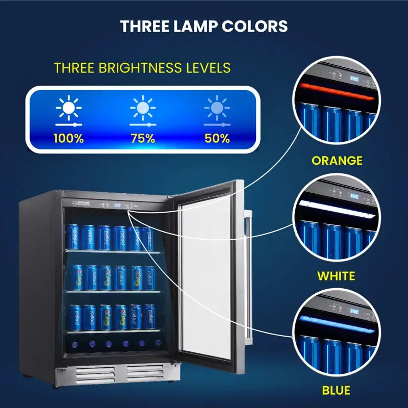 Equator 24In Fs/Builtin SS BEVERAGE REFRIGERATOR 108 Cans+6 Bottle 4.76Cf 110V | Fridge.com