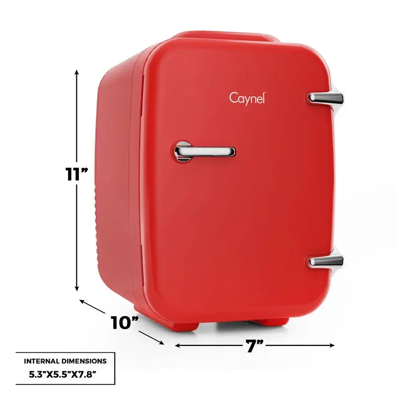 CAYNEL Outdoor Retro 0.15 Cubic Feet Portable Countertop Mini Fridge | Fridge.com