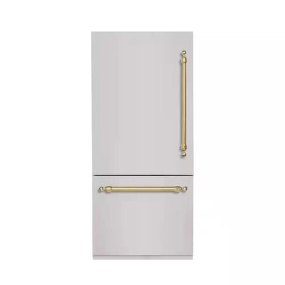 CLASSICO 36 In. Built-In BM36 LH-HINGE - PNL and HDL in STAINLESS STEEL with BRASS TRIM | Fridge.com