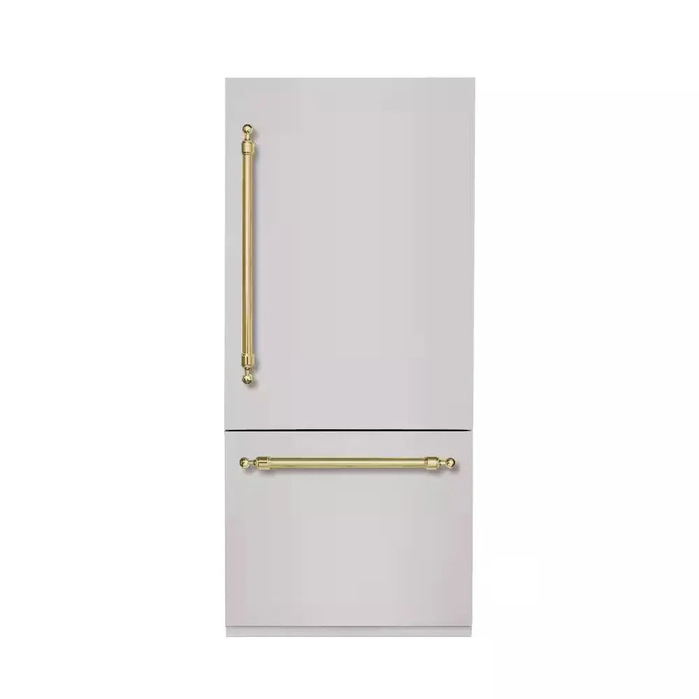 CLASSICO 36 In. Built-In BM36 RH-HINGE - PNL and HDL in STAINLESS STEEL with BRASS TRIM | Fridge.com