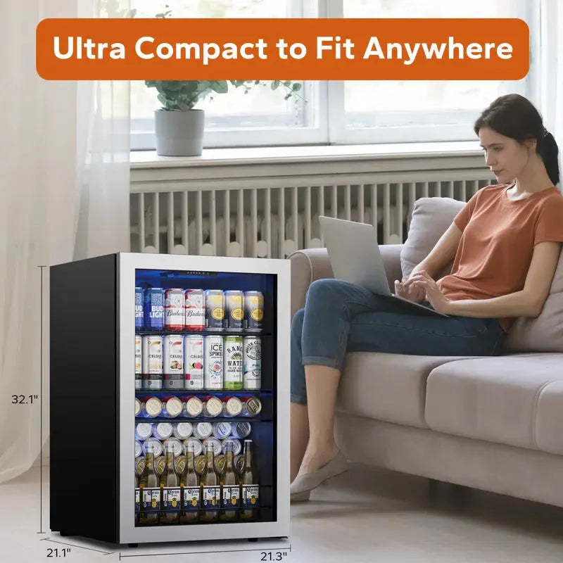 CLF 180 Cans (12 Oz.) 4.59 Cubic Feet Freestanding Beverage Refrigerator with Glass Door | Fridge.com