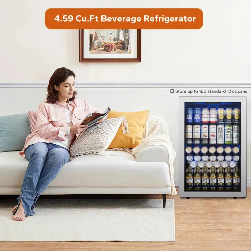 CLF 180 Cans (12 Oz.) 4.59 Cubic Feet Freestanding Beverage Refrigerator with Glass Door | Fridge.com