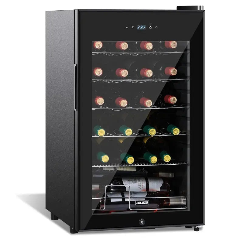 COLOZO 16.9'' 24 Bottle Single Zone Freestanding Wine Refrigerator | Fridge.com