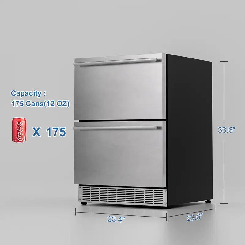 COTLIN 24" 4.9 Cu.Ft. Double Drawer Stainless Steel Refrigerator HX-160DDR | Fridge.com