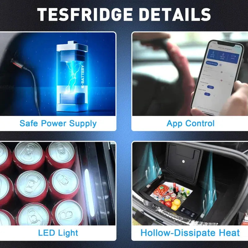 Car Refrigerator for Tesla Model 3, Portable Freezer Designed with APP Control | Fridge.com