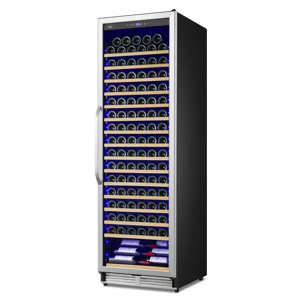 Cellar Cooling Unit 24 In. Single Zone 189-Bottle Built-In or Freestanding Wine Cooler with Door Lock, Stainless Steel | Fridge.com