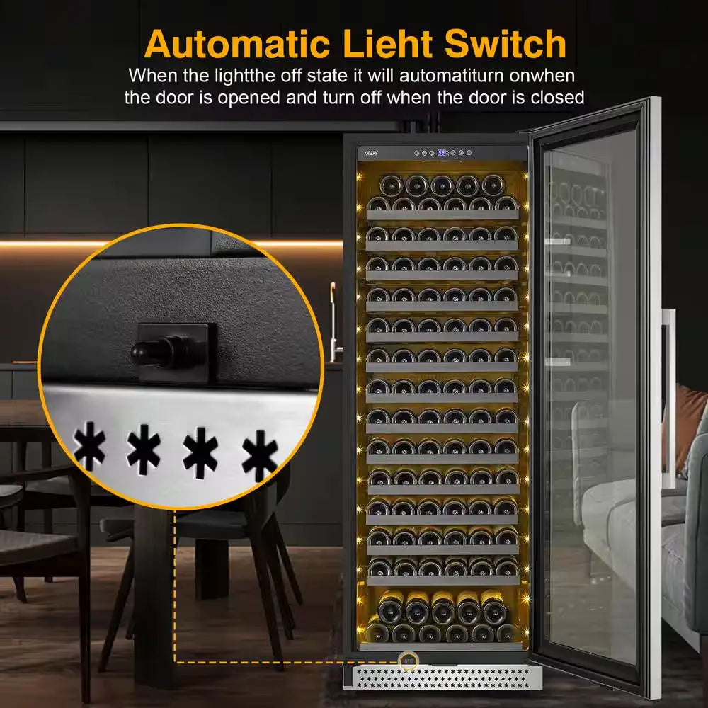 Cellar Cooling Unit 24 in . Single Zone 154-Bottle Built-In or Freestanding Wine Cooler with Door Lock, Stainless Steel | Fridge.com