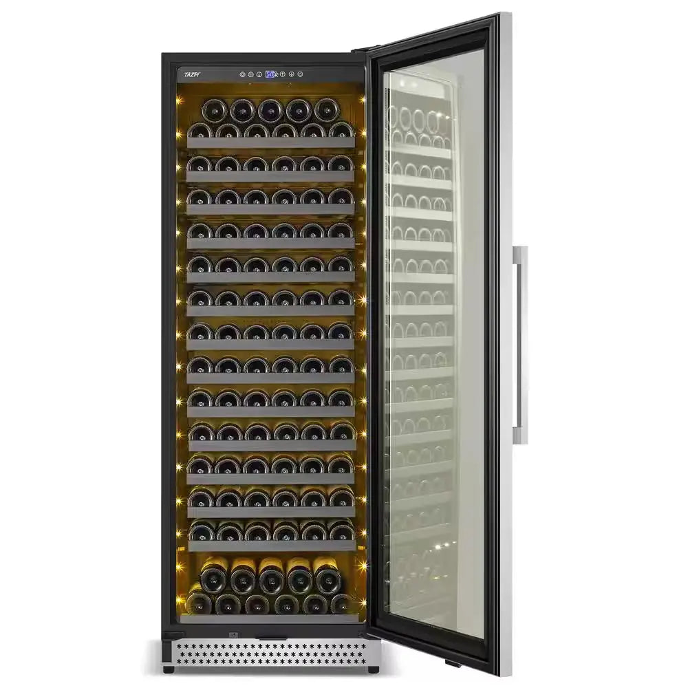 Cellar Cooling Unit 24 in . Single Zone 154-Bottle Built-In or Freestanding Wine Cooler with Door Lock, Stainless Steel | Fridge.com