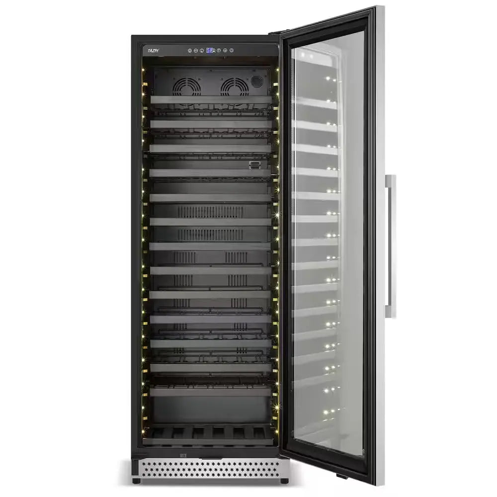 Cellar Cooling Unit 24 in . Single Zone 154-Bottle Built-In or Freestanding Wine Cooler with Door Lock, Stainless Steel | Fridge.com