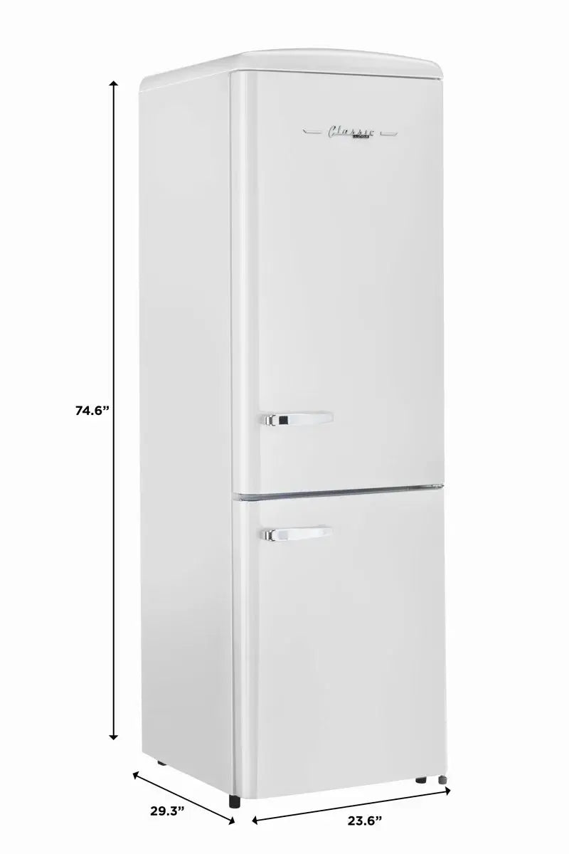 Classic Retro 23.6" Frost-Free 11.7 Cu. Ft. Energy Star Certified Bottom Freezer Refrigerator | Fridge.com