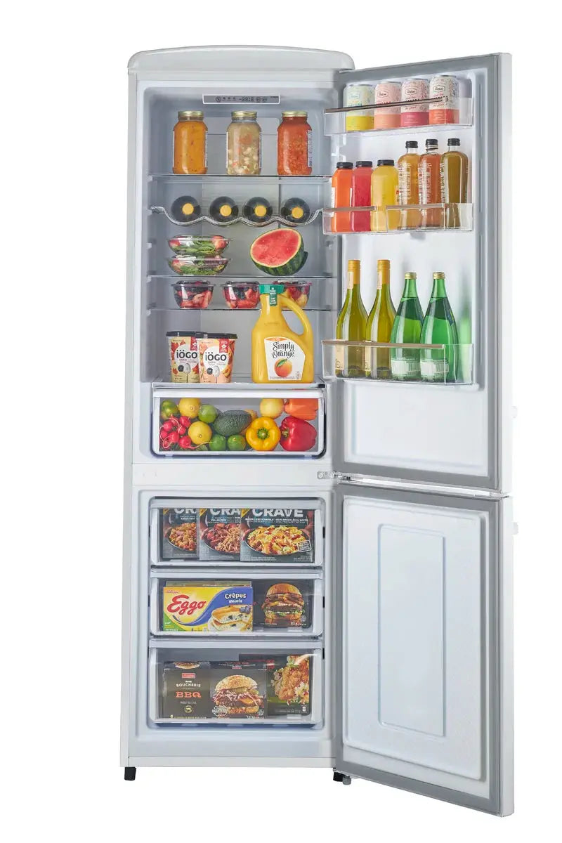 Classic Retro 23.6" Frost-Free 11.7 Cu. Ft. Energy Star Certified Bottom Freezer Refrigerator | Fridge.com