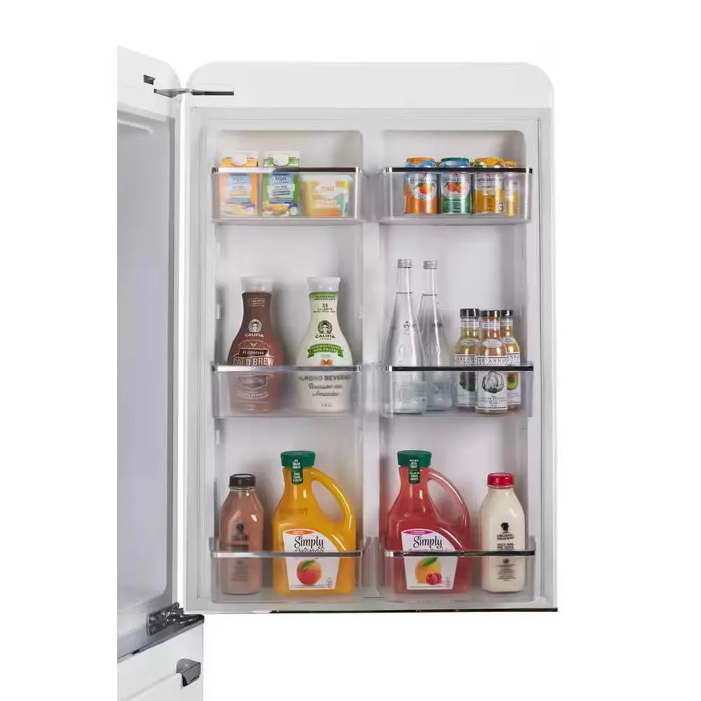 Classic Retro 30 in 17.7 Cu. Ft. Frost Free Retro Bottom Freezer Refrigerator in Marshmallow White, ENERGY STAR | Fridge.com