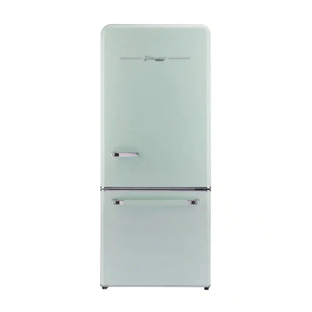 Classic Retro 30 in 17.7 Cu. Ft. Frost Free Retro Bottom Freezer Refrigerator in Marshmallow White, ENERGY STAR | Fridge.com