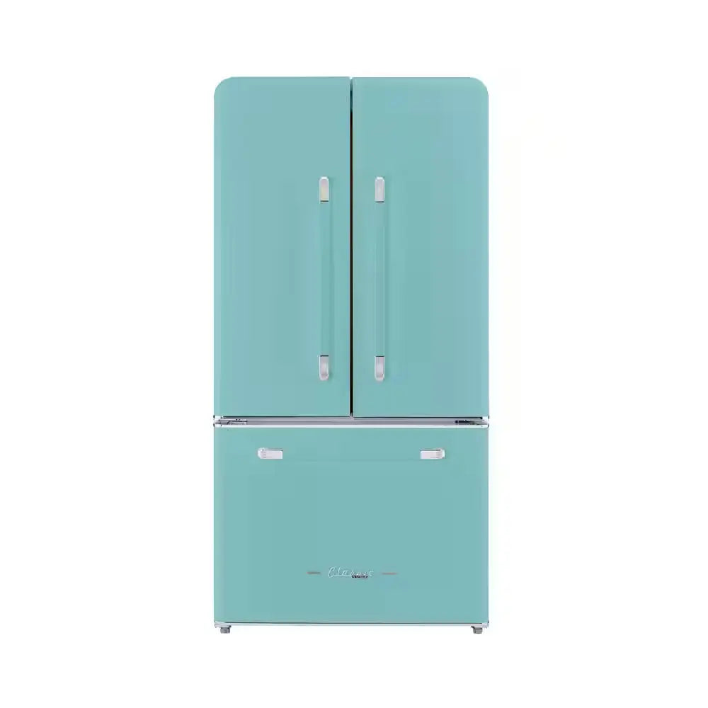 Classic Retro 36 in 21.4 Cu. Ft. 3-Door French Door Refrigerator with Ice Maker in Marshmallow White, Counter Depth | Fridge.com