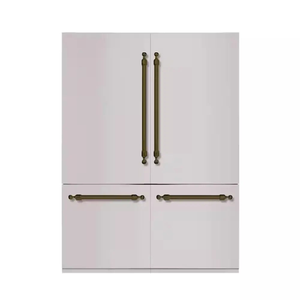 Classico 60 In. 32 Cu.Ft. Counter-Depth Built-In Bottom Mount Refrigerator in Stainless Steel with Classico Bronze Trim | Fridge.com