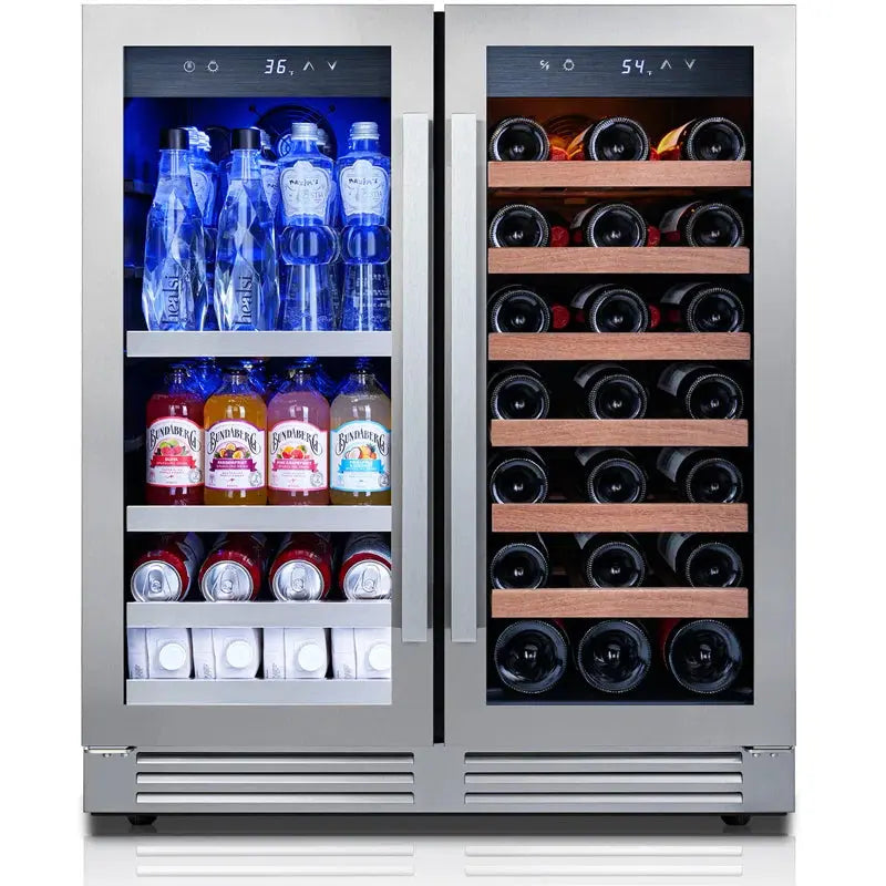 Clf 30" 33 Bottle and 80 Cans Dual Zone Built-In Wine & Beverage Refrigerator Freestanding Fridge | Fridge.com