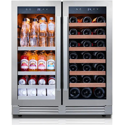 Clf 30" 33 Bottle and 80 Cans Dual Zone Built-In Wine & Beverage Refrigerator Freestanding Fridge | Fridge.com